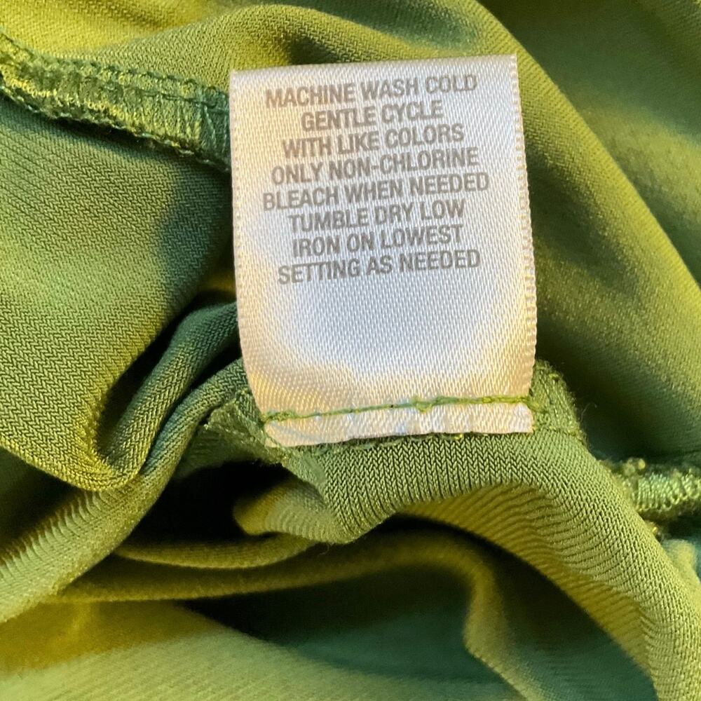 Dress Barn Lime Green Pleated Sleeveless Blouse Women’s Large Career Office Top - Picture 7 of 9